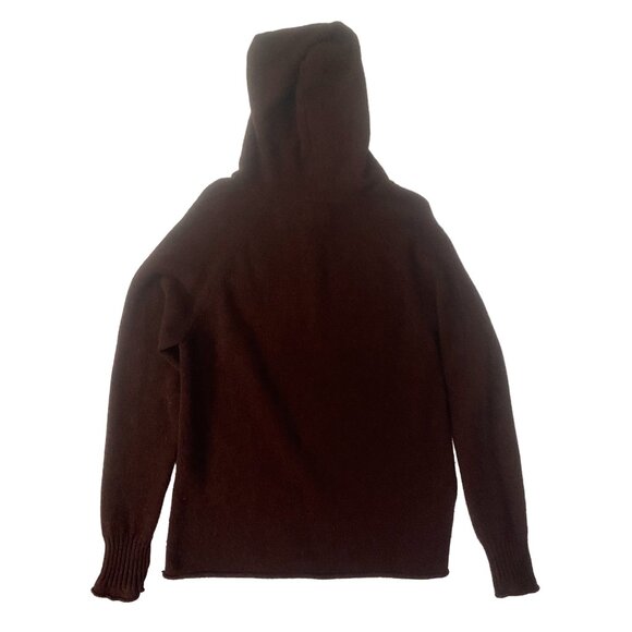 DESCENDED FROM ODIN Staithes Merino Wool Hoodie Unisex XS Deep Burgundy - Picture 9 of 9